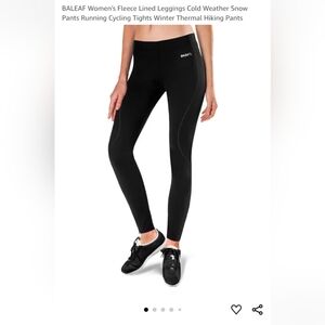 Black Baleaf Fleece Lined Leggings